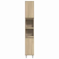 vidaXL Bathroom Furniture Set 3 Piece Sink Cabinet Sonoma Oak Engineered Wood - Additional view 8