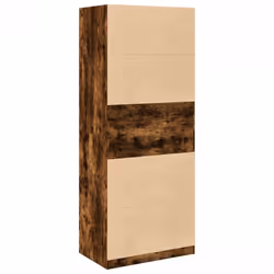 vidaXL Wardrobe Clothing Storage Hanger Clothes Cabinet Closet Engineered Wood - smoked oak, 80 x 50 x 200 cm/ 3 shelves piece - Additional view 5