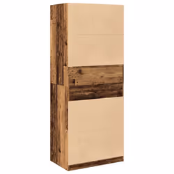 vidaXL Wardrobe Clothing Storage Hanger Clothes Cabinet Closet Engineered Wood - old wood, 80 x 50 x 200 cm/ 3 shelves piece - Additional view 5