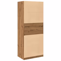 vidaXL Wardrobe Clothing Storage Hanger Clothes Cabinet Closet Engineered Wood - oak, 80 x 50 x 200 cm/ 3 shelves piece - Additional view 4