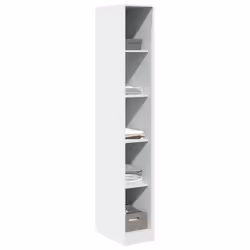 vidaXL Wardrobe Clothing Storage Hanger Clothes Cabinet Closet Engineered Wood - white, 30 x 50 x 200 cm/ 4 shelves piece - Additional view 2
