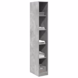 vidaXL Wardrobe Clothing Storage Hanger Clothes Cabinet Closet Engineered Wood - concrete grey, 30 x 50 x 200 cm/ 4 shelves piece - Additional view 2