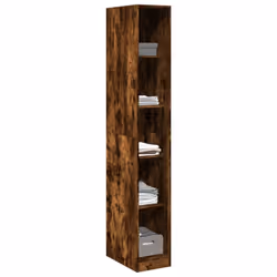 vidaXL Wardrobe Clothing Storage Hanger Clothes Cabinet Closet Engineered Wood - smoked oak, 30 x 50 x 200 cm/ 4 shelves piece - Additional view 2