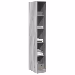 vidaXL Wardrobe Clothing Storage Hanger Clothes Cabinet Closet Engineered Wood - grey sonoma, 30 x 50 x 200 cm/ 4 shelves piece - Additional view 2