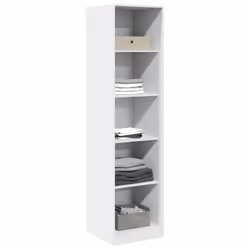 vidaXL Wardrobe Clothing Storage Hanger Clothes Cabinet Closet Engineered Wood - white, 50 x 50 x 200 cm/ 4 shelves piece - Additional view 2
