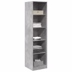 vidaXL Wardrobe Clothing Storage Hanger Clothes Cabinet Closet Engineered Wood - concrete grey, 50 x 50 x 200 cm/ 4 shelves piece - Additional view 2