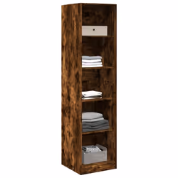 vidaXL Wardrobe Clothing Storage Hanger Clothes Cabinet Closet Engineered Wood - smoked oak, 50 x 50 x 200 cm/ 4 shelves piece - Additional view 2
