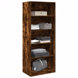 vidaXL Wardrobe Clothing Storage Hanger Clothes Cabinet Closet Engineered Wood - smoked oak, 80 x 50 x 200 cm/ 4 shelves piece - Additional view 2