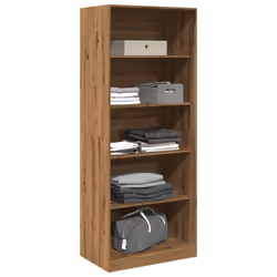 vidaXL Wardrobe Clothing Storage Hanger Clothes Cabinet Closet Engineered Wood - oak, 80 x 50 x 200 cm/ 4 shelves piece - Additional view 2