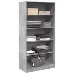 vidaXL Wardrobe Clothing Storage Hanger Clothes Cabinet Closet Engineered Wood - concrete grey, 100 x 50 x 200 cm/ 4 shelves piece - Additional view 2