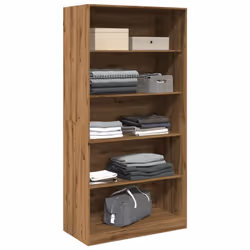 vidaXL Wardrobe Clothing Storage Hanger Clothes Cabinet Closet Engineered Wood - oak, 100 x 50 x 200 cm/ 4 shelves piece - Additional view 2