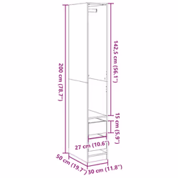 vidaXL Wardrobe Closet Clothes Storage Organiser Sonoma Oak Engineered Wood - Additional view 9