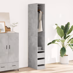 vidaXL Wardrobe Closet Clothes Storage Organiser Concrete Grey Engineered Wood