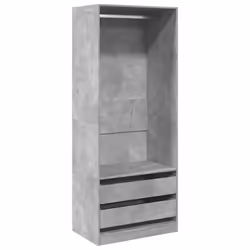 vidaXL Wardrobe Clothing Storage Hanger Clothes Cabinet Closet Engineered Wood - concrete grey