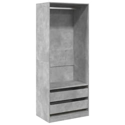 vidaXL Wardrobe Clothing Storage Hanger Clothes Cabinet Closet Engineered Wood - concrete grey
