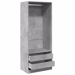 vidaXL Wardrobe Clothing Storage Hanger Clothes Cabinet Closet Engineered Wood - concrete grey - Additional view 4