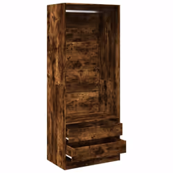 vidaXL Wardrobe Clothing Storage Hanger Clothes Cabinet Closet Engineered Wood - smoked oak - Additional view 4