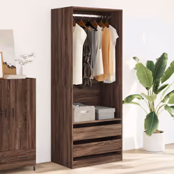 vidaXL Wardrobe Clothing Storage Hanger Clothes Cabinet Closet Engineered Wood - brown oak