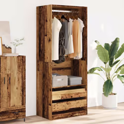 vidaXL Wardrobe Clothing Storage Hanger Clothes Cabinet Closet Engineered Wood - old wood