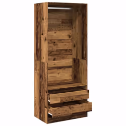 vidaXL Wardrobe Clothing Storage Hanger Clothes Cabinet Closet Engineered Wood - old wood - Additional view 4