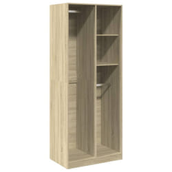 vidaXL Wardrobe Clothing Storage Hanger Clothes Cabinet Closet Engineered Wood - sonoma oak, 80 x 50 x 200 cm/ 2 shelves piece