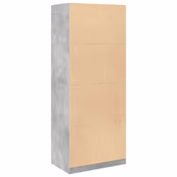 vidaXL Wardrobe Clothing Storage Hanger Clothes Cabinet Closet Engineered Wood - concrete grey, 80 x 50 x 200 cm/ 2 shelves piece - Additional view 5