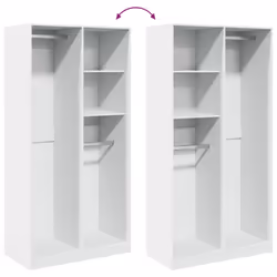 vidaXL Wardrobe Clothing Storage Hanger Clothes Cabinet Closet Engineered Wood - white, 100 x 50 x 200 cm/ 2 shelves piece - Additional view 6
