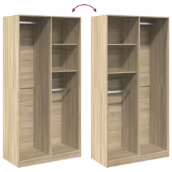 vidaXL Wardrobe Clothing Storage Hanger Clothes Cabinet Closet Engineered Wood - sonoma oak, 100 x 50 x 200 cm/ 2 shelves piece - Additional view 6
