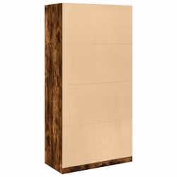 vidaXL Wardrobe Clothing Storage Hanger Clothes Cabinet Closet Engineered Wood - smoked oak, 100 x 50 x 200 cm/ 2 shelves piece - Additional view 5