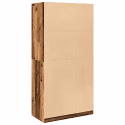 vidaXL Wardrobe Clothing Storage Hanger Clothes Cabinet Closet Engineered Wood - old wood, 100 x 50 x 200 cm/ 2 shelves piece - Additional view 5