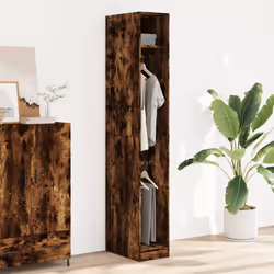 vidaXL Wardrobe Closet Clothes Storage Organiser Smoked Oak Engineered Wood