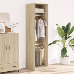 vidaXL Wardrobe Clothing Storage Hanger Clothes Cabinet Closet Engineered Wood - sonoma oak, 50 x 50 x 200 cm/ 1 shelf piece - Additional view 2