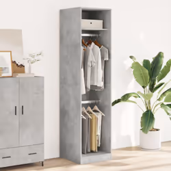 vidaXL Wardrobe Clothing Storage Hanger Clothes Cabinet Closet Engineered Wood - concrete grey, 50 x 50 x 200 cm/ 1 shelf piece - Additional view 2