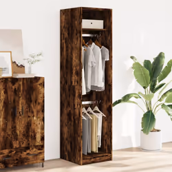 vidaXL Wardrobe Clothing Storage Hanger Clothes Cabinet Closet Engineered Wood - smoked oak, 50 x 50 x 200 cm/ 1 shelf piece - Additional view 2