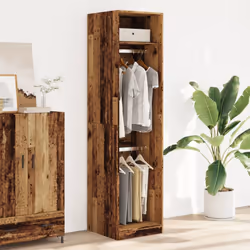 vidaXL Wardrobe Clothing Storage Hanger Clothes Cabinet Closet Engineered Wood - old wood, 50 x 50 x 200 cm/ 1 shelf piece - Additional view 2