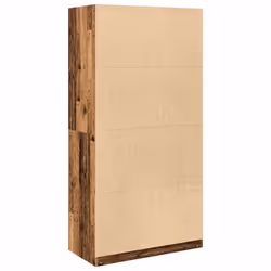 vidaXL Wardrobe Clothing Storage Hanger Clothes Cabinet Closet Engineered Wood - old wood, 100 x 50 x 200 cm/ 1 shelf piece - Additional view 5