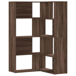 vidaXL Corner Bookcase 4-Tier Corner Bookshelf Storage Cabinet Engineered Wood - brown oak