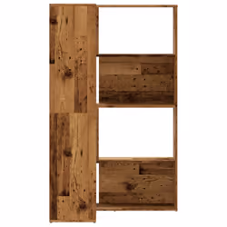 vidaXL Corner Bookcase 4-Tier Corner Bookshelf Storage Cabinet Engineered Wood - old wood - Additional view 4