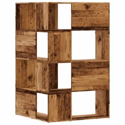 vidaXL Corner Bookcase 4-Tier Corner Bookshelf Storage Cabinet Engineered Wood - old wood - Additional view 5