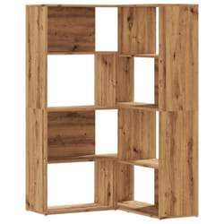 vidaXL Corner Bookcase 4-Tier Corner Bookshelf Storage Cabinet Engineered Wood - oak