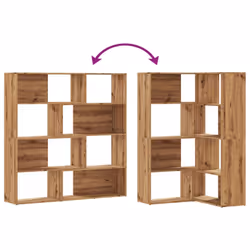 vidaXL Corner Bookcase 4-Tier Corner Bookshelf Storage Cabinet Engineered Wood - oak - Additional view 6