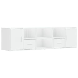 vidaXL Corner Cabinet Corner Shelf Unit Bookcase Engineered Wood - white