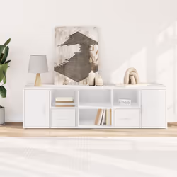vidaXL Corner Cabinet Corner Shelf Unit Bookcase Engineered Wood - white - Additional view 2