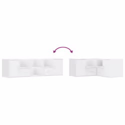 vidaXL Corner Cabinet Corner Shelf Unit Bookcase Engineered Wood - white - Additional view 6