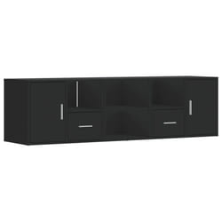 vidaXL Corner Cabinet Corner Shelf Unit Bookcase Engineered Wood - black