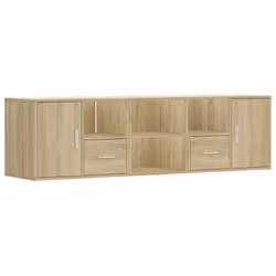 vidaXL Corner Cabinet Corner Shelf Unit Bookcase Engineered Wood - sonoma oak