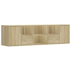 vidaXL Corner Cabinet Corner Shelf Unit Bookcase Engineered Wood - sonoma oak