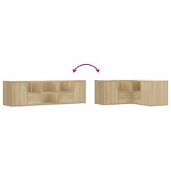 vidaXL Corner Cabinet Corner Shelf Unit Bookcase Engineered Wood - sonoma oak - Additional view 6