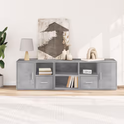 vidaXL Corner Cabinet Corner Shelf Unit Bookcase Engineered Wood - concrete grey - Additional view 2