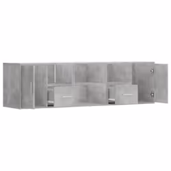 vidaXL Corner Cabinet Corner Shelf Unit Bookcase Engineered Wood - concrete grey - Additional view 7